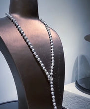 Load image into Gallery viewer, Silver Pressed Pearl Necklace
