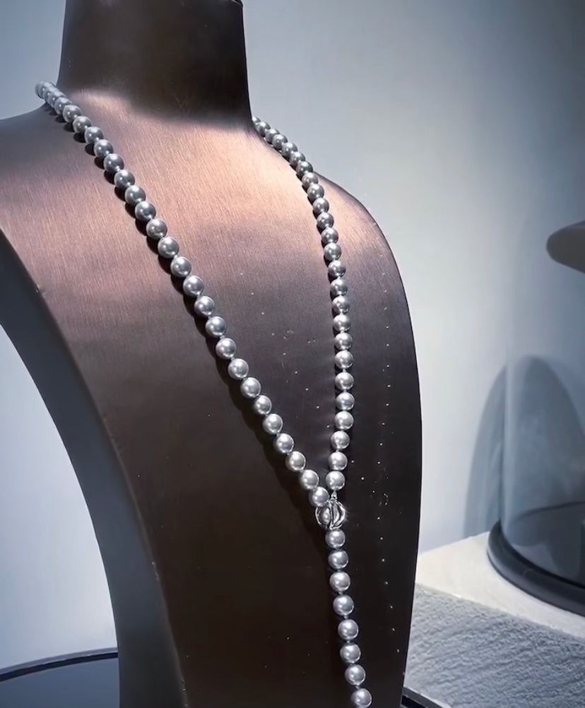 Silver Pressed Pearl Necklace