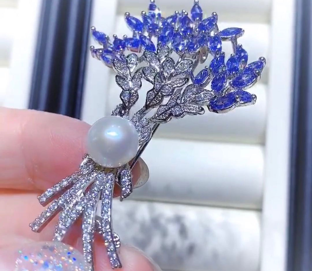 Blue Sage Brooch