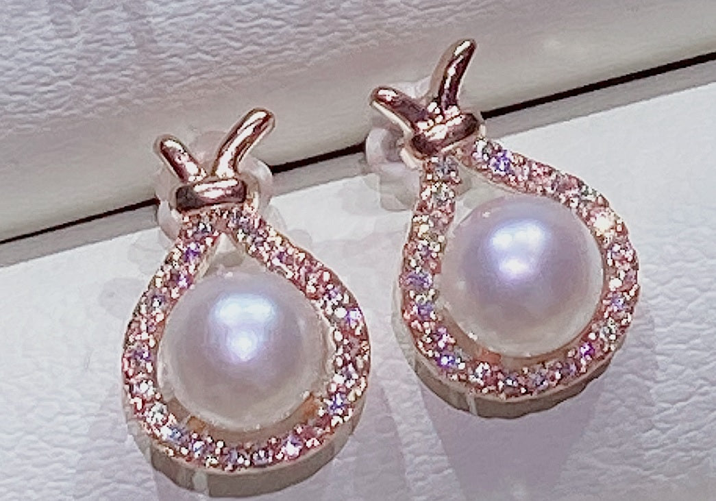 Golden Sacks Pearls Earrings
