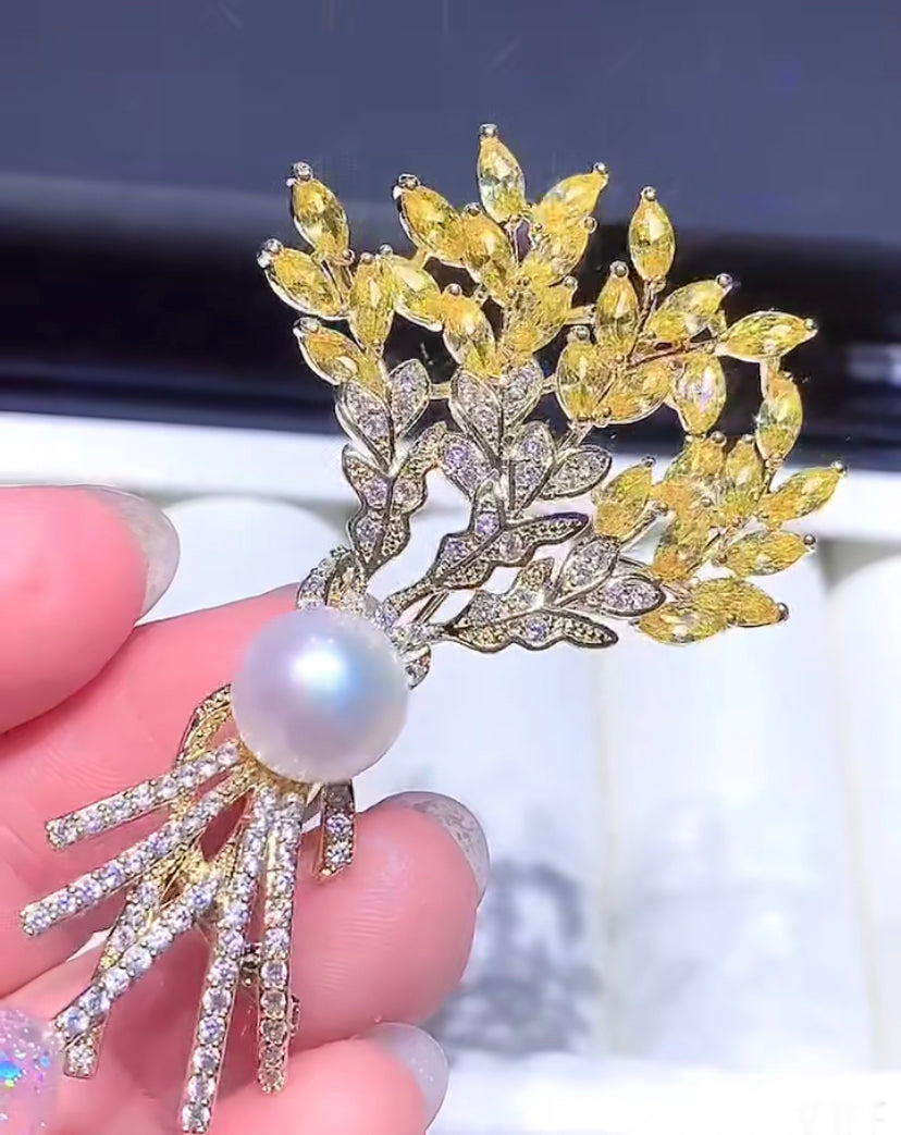 Yellow Sage Brooch