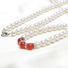 Load image into Gallery viewer, White Pearls and Red Agate Set
